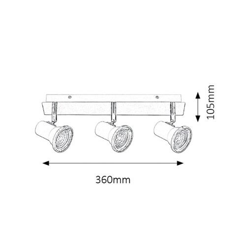 Rabalux Steve spotLEDGU10 3x4,5Ww.bulb,wh/chIP44 Kupatilska rasveta slika 3