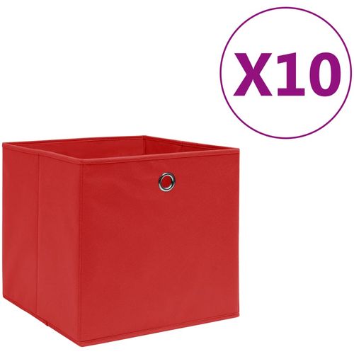 Kutije za pohranu od netkane tkanine 10 kom 28x28x28 cm crvene slika 18