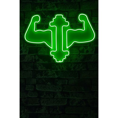 Wallity Ukrasna plastična LED rasvjeta, Gym Dumbbells WorkOut - Green slika 10