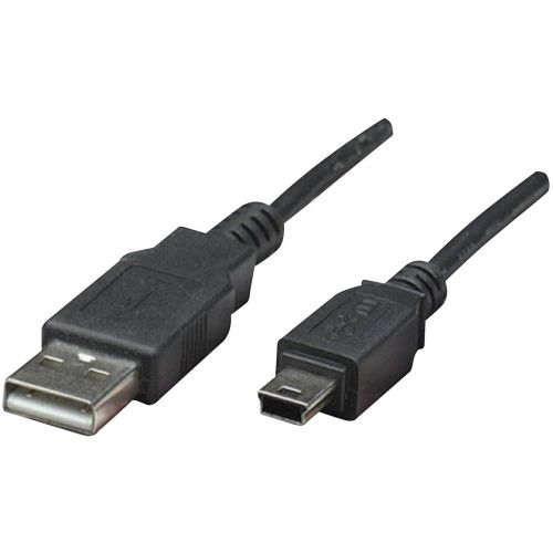 Manhattan USB kabel USB 2.0 USB-A utikač, USB-Mini-B utikač 1.80 m crna pozlaćeni kontakti, UL certificiran 333375-CG slika 1