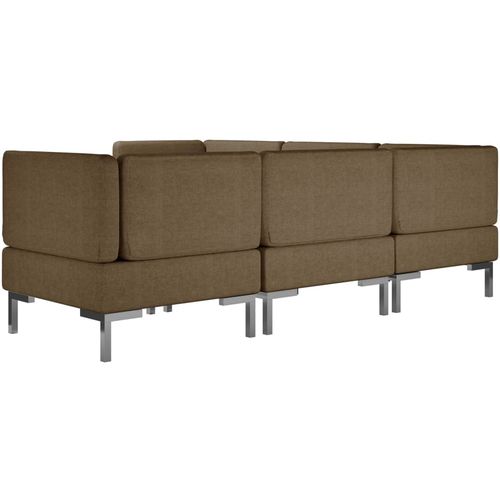 6-dijelni set sofa od tkanine smeđi slika 6