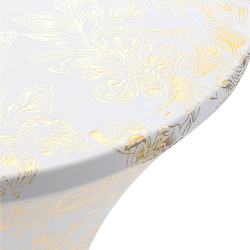 Navlake za stolice 2 kom rastezljive 70 cm bijelo-zlatne slika 3