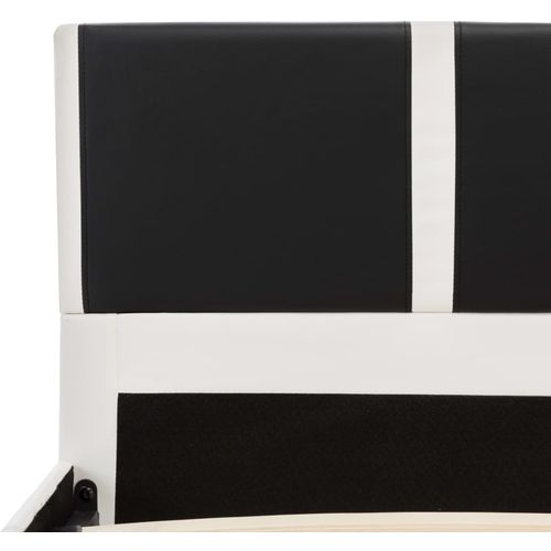 Krevet od umjetne kože s madracem crno-bijeli 120 x 200 cm slika 7