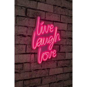 Wallity Ukrasna plastična LED rasvjeta, Live Laugh Love - Pink