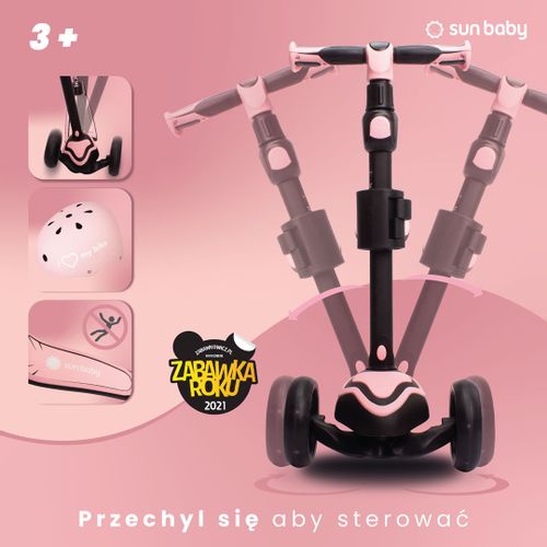 Sun Baby 3u1 dječji romobil Flash roza slika 2