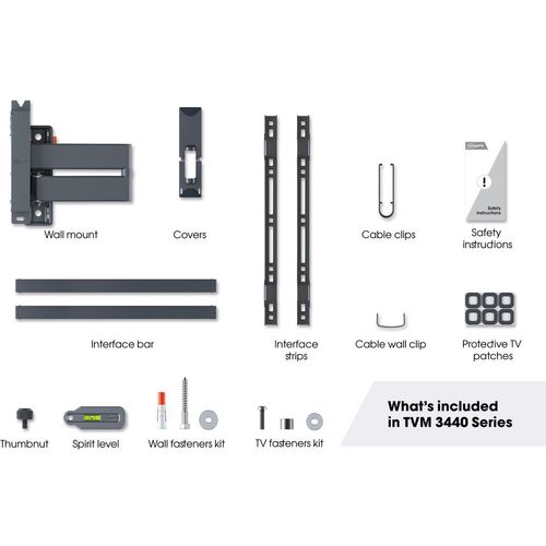 Vogels TVM3443, zidni nosač za ekrane od 32"-65", nagib do 20° pomak 180°, 25kg slika 6