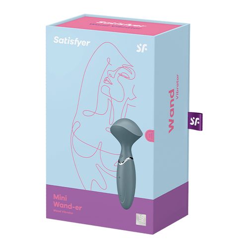 Masažni vibrator Satisfyer - Mini Wand-er, sivi slika 3