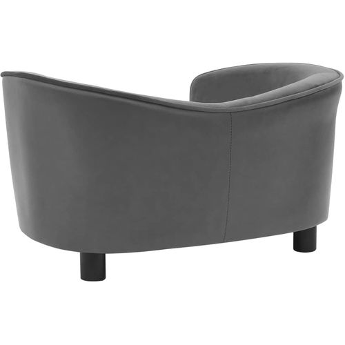 Sofa za pse siva 69 x 49 x 40 cm od pliša i umjetne kože slika 51