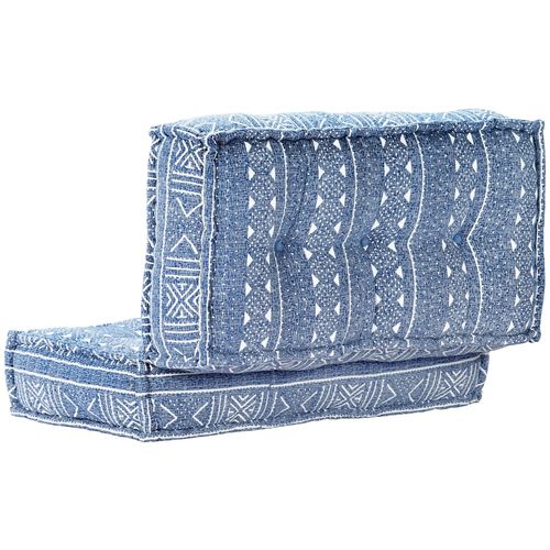 283796 Pouffe 100x100x20 cm Indigo Fabric slika 3