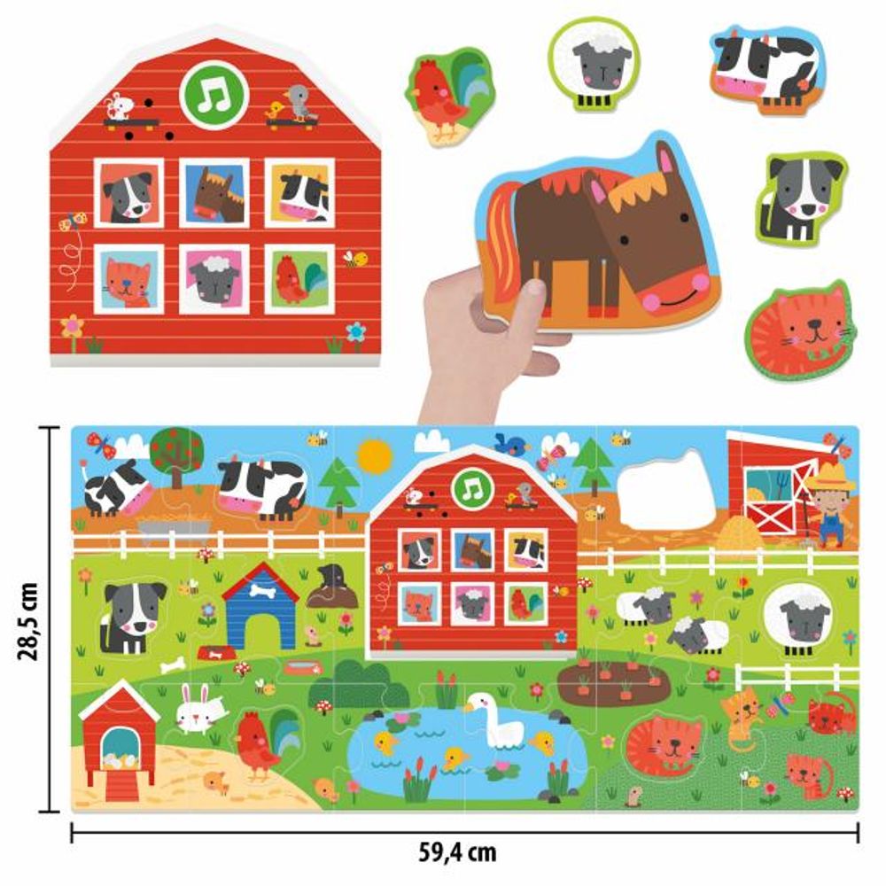 HEADU Montessori Edukativna zvučna slagalica First Animal Sounds slika 2