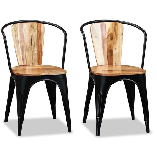 Blagovaonske stolice od masivnog bagremovog drva 2 kom slika 9