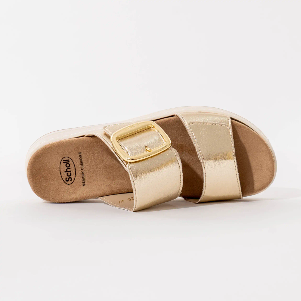 Scholl Ženske papuče Scilla 2 Straps, Zlatne slika 4