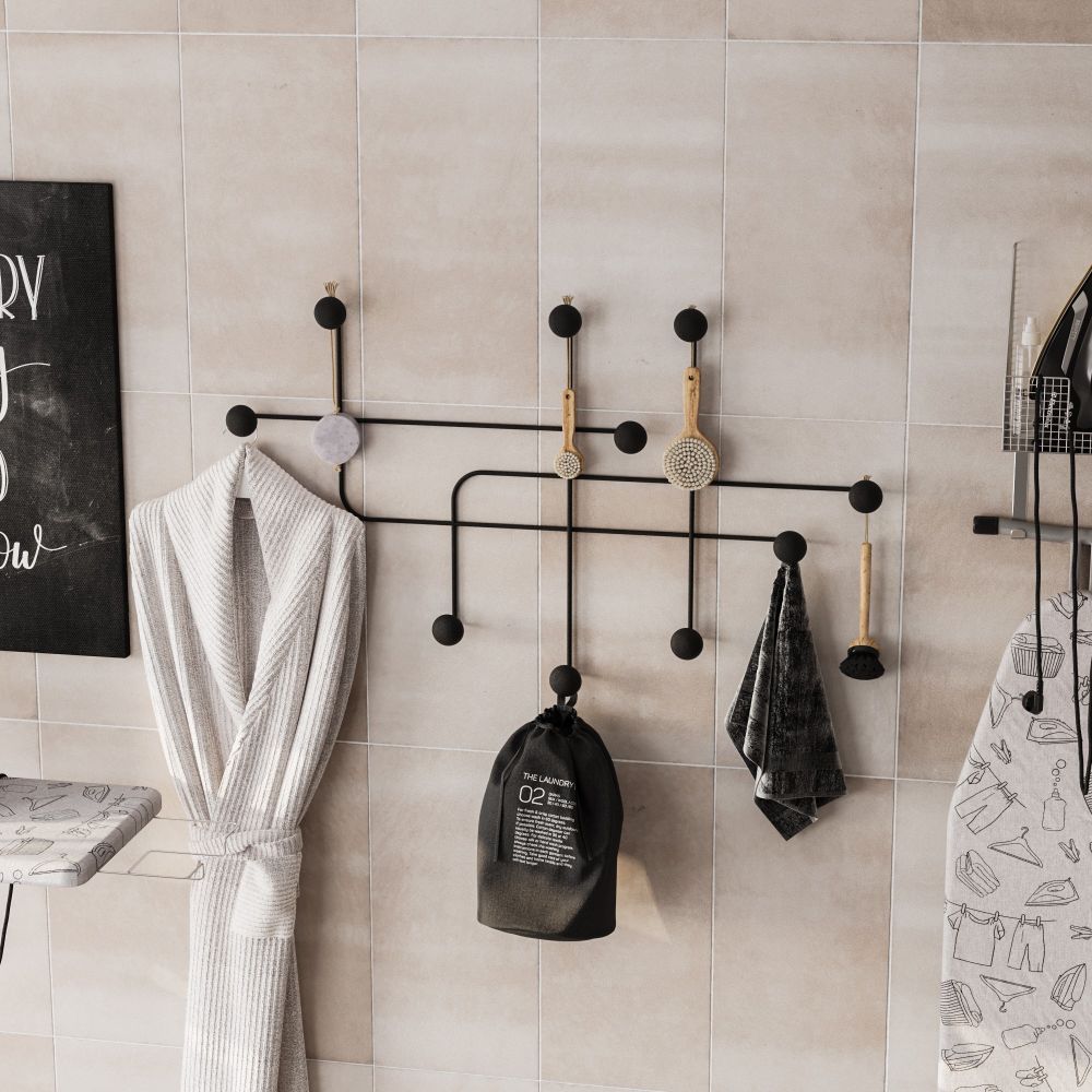 Metal wall hook Samara, colour: black slika 2