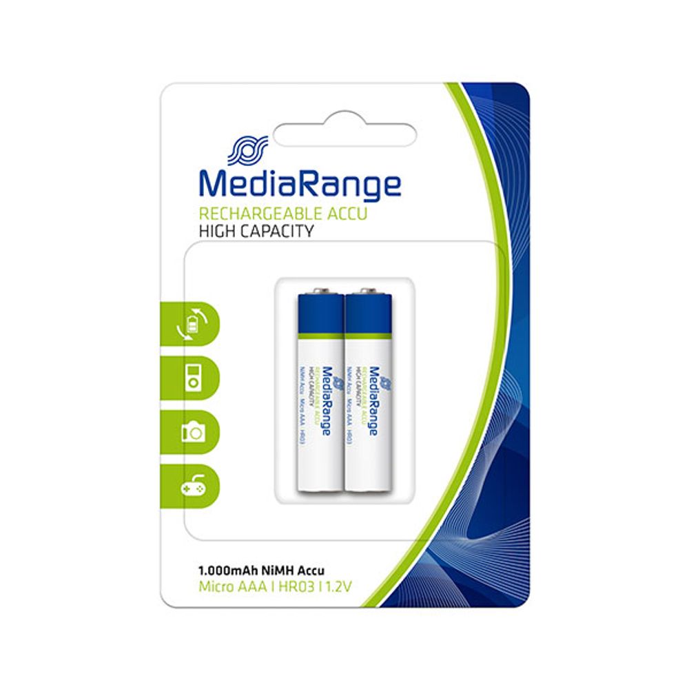 MediaRange AAA(HR03)1,2V punjive NI-Mh 1000mAh 2kom, MRBAT122 slika 1