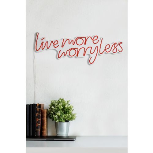 Dekorativna LED rasveta 'Live More Worry Less' - Crvena slika 5