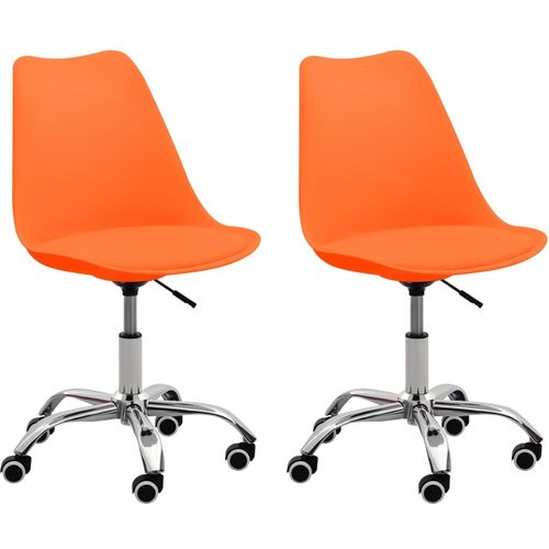 Uredske stolice od umjetne kože 2 kom narančaste slika 11