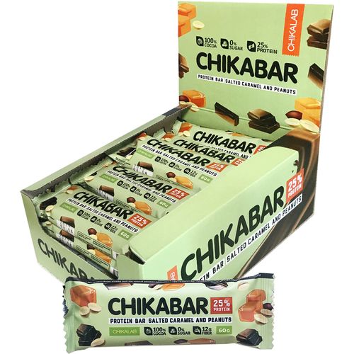 CHIKALAB Chikabar Preliveni proteinski bar sa punjenjem Kikiriki 60g slika 1