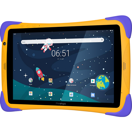 Prestigio SmartKids UP, 10.1" (1280*800) IPS display, Android 10 (Go edition), up to 1.5GHz Quad Core RK3326 CPU, 1GB + 16GB, BT 4.0, WiFi, 0.3MP front cam + 2.0MP rear cam, USB Type-C, microSD card slot, 6000mAh battery. Color: orange-violet slika 2