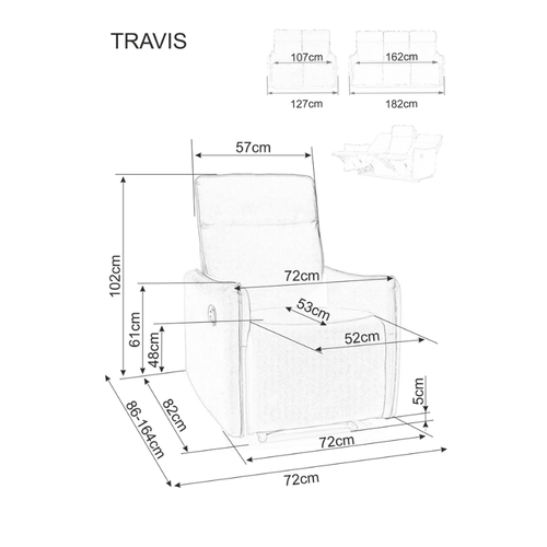 Fotelja Travis - Baršun - Siva slika 6