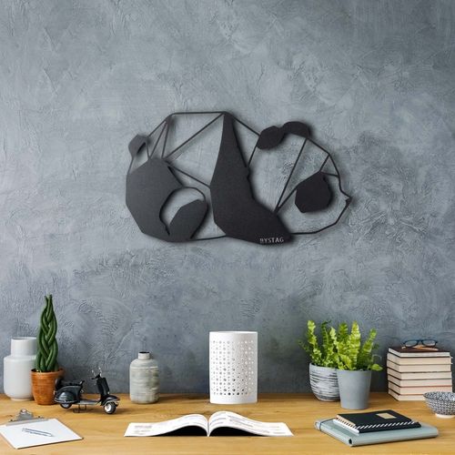 Panda Black Decorative Metal Wall Accessory slika 1