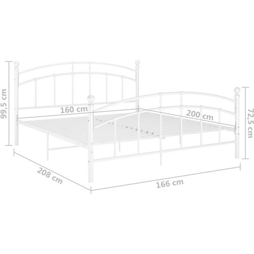 Okvir za krevet bijeli metalni 160 x 200 cm slika 7