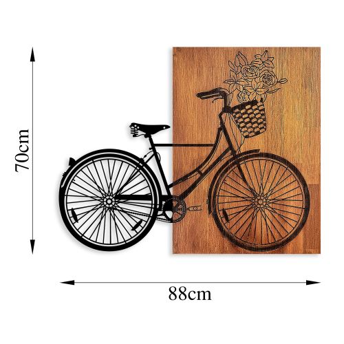 Wallity Ukrasni drveni zidni dodatak, Historical Floral Bike - L - 376 slika 6