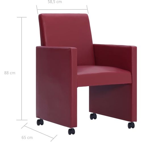 Blagovaonske stolice od umjetne kože 6 kom crvena boja vina slika 21