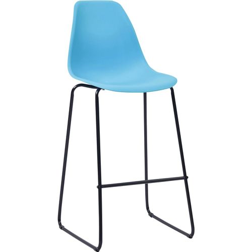 Barske stolice 6 kom plave plastične slika 15