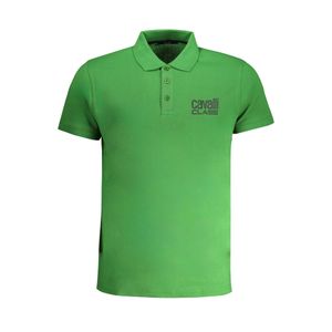 CAVALLI CLASS MEN'S GREEN SHORT SLEEVED POLO SHIRT