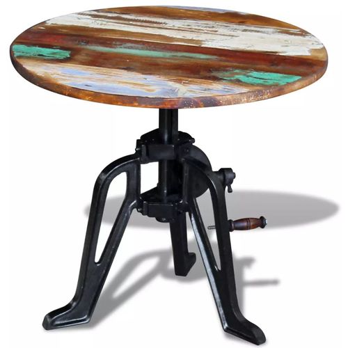 Bočni stolić 60 x (42-63) cm obnovljeno drvo i lijevano željezo slika 27