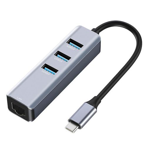 Adapter-konvertor TIP C na 3xUSB 3.0+RJ45 metal slika 1