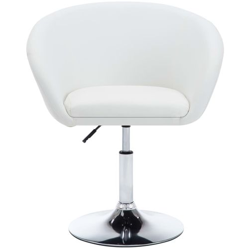 Okretna blagovaonska stolica od umjetne kože bijela slika 10