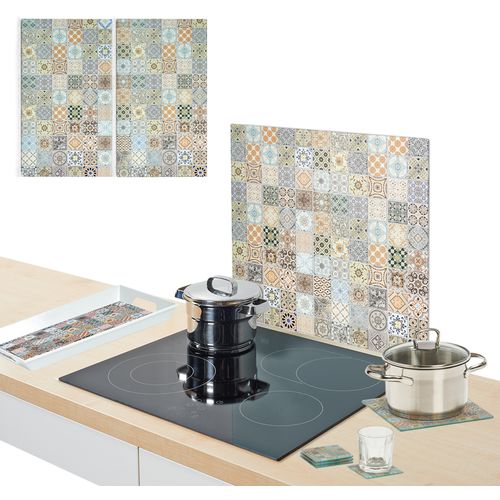 Zeller Stakleni pokrov za ploču za kuhanje "Mozaik", staklo, 56x50 cm, 26326 slika 5