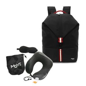 Moye Trailblazer 13.3" Backpack Black O7 + Neck Pillow Grey