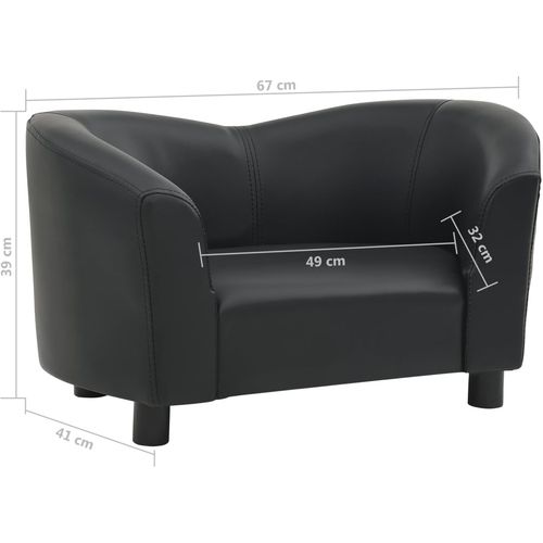 Sofa za pse crna 67 x 41 x 39 cm od umjetne kože slika 34