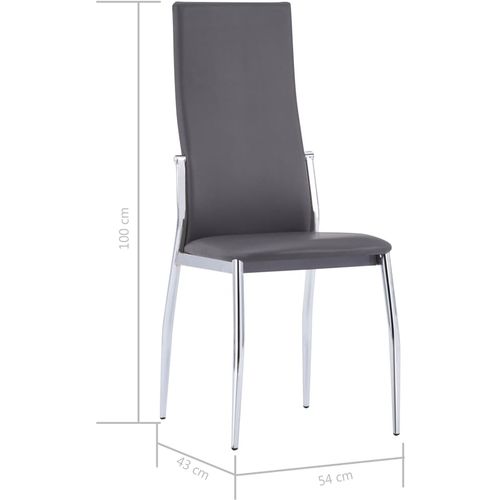 Blagovaonske stolice od umjetne kože 6 kom sive slika 37