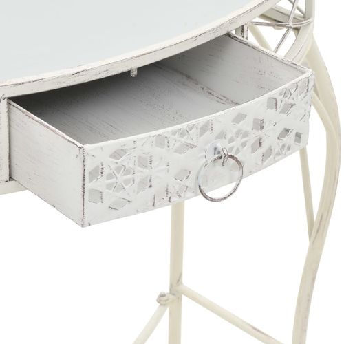 Bočni stolić u francuskom stilu metalni 82 x 39 x 76 cm bijeli slika 39