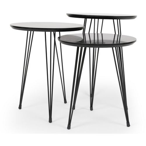 Hanah Home Crni Mermerni Dizajn Set od 3 Metalne Noge Okrugli Zigon Sto Grey
Black Nesting Table (3 Pieces) slika 4