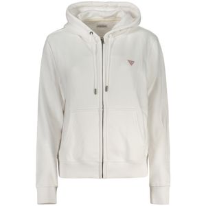 GUESS JEANS WOMEN'S ZIP-UP SWEATSHIRT WHITE