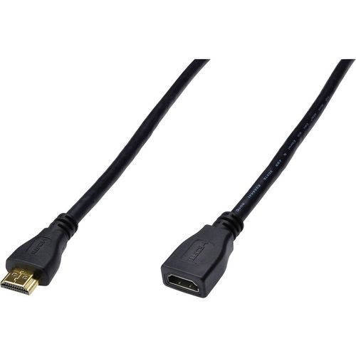 Digitus HDMI produžetak HDMI A utikač, HDMI A utičnica 3.00 m crna AK-330201-030-S high speed HDMI sa eternetom, podržava HDMI, okrugli, pozlaćeni kontakti, Ultra HD (4K) HDMI s eternetom, trostruko zaštićen HDMI kabel slika 1