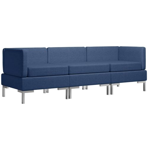 3-dijelni set sofa od tkanine plavi slika 9