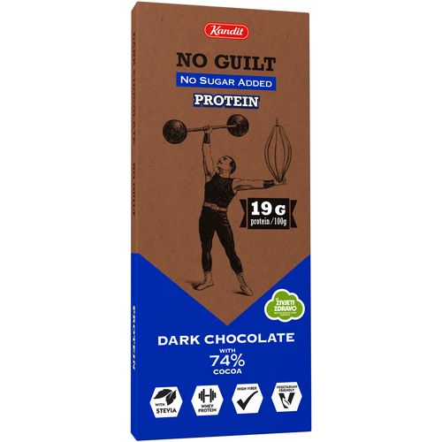 Kandit No Guilt dark protein chocolatre 80 g slika 1