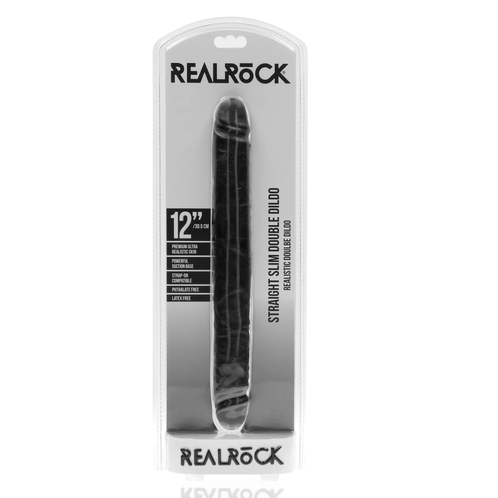 RealRock by Shots Slim Double Ended Dong 12 / 30,5 cm - crna slika 4
