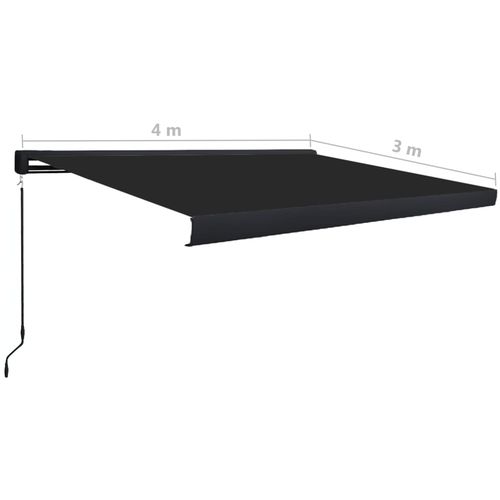 Kazetna tenda na ručno uvlačenje 400 x 300 cm antracit slika 25