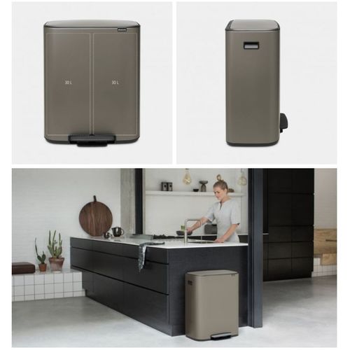 Brabantia koš za otpad s pedalom, platinasti, 211546 slika 2