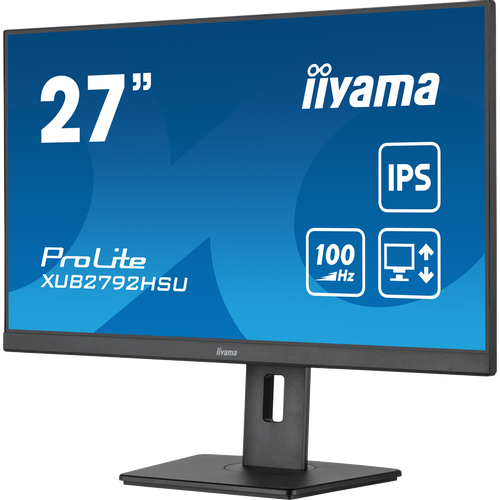 IIYAMA Monitor LED XUB2792HSU-B6 27" IPS Slim-line 1920 x 1080 @100Hz 250 cd/m² 1300:1 0.4ms HDMI DP 4x USB 3.2 HDCP height, swivel, tilt, pivot (rotation both sides) 3y slika 3