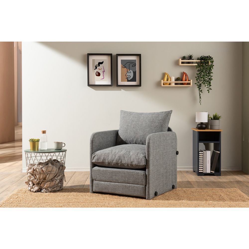 Saga Single - Svijetlo Siva Sofa na Razvlačenje za Jednu Osobu slika 2