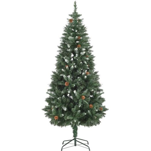 Umjetno božićno drvce sa šiškama i bijelim sjajem 180 cm slika 16