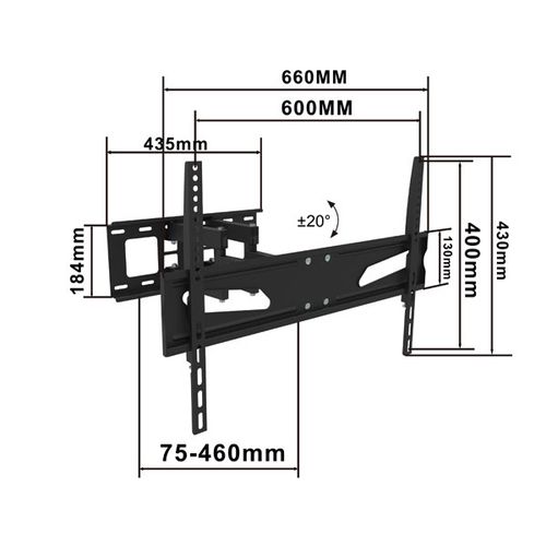 Xstand 37-70 all around Nosač za TV/FULL MOTION/nagib-20 do+20/rotac.90/VESA 600X400/50kg/8-46cm slika 2