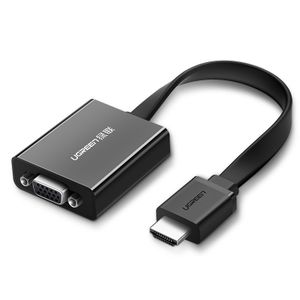 Adapter UGREEN, HDMI (M) na VGA (Ž) +3.5mm, crni